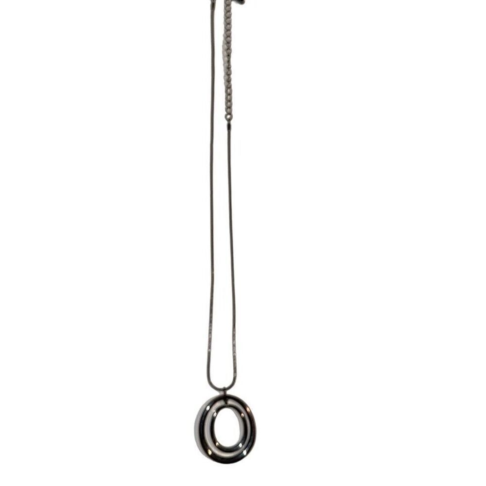Handmade 10” Silver tone necklace with 2 rings